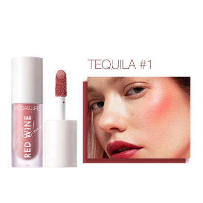 FOCALLURE Liquid Blusher 4 Colour Natual Makeup Face Blush Long-lasting Matte Make Up Hangover Red Wine Blush korean Makeup