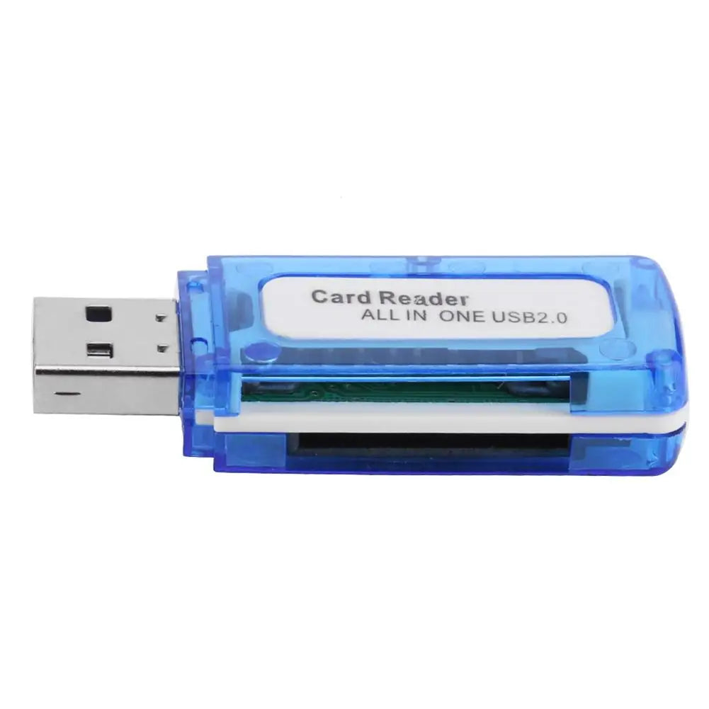 4 in 1 Mini USB2.0 4 Card Slots Smart Card Reader Flash USB Memory Card Reader for Micro SD TF M2 Computer PC Laptop Accessories