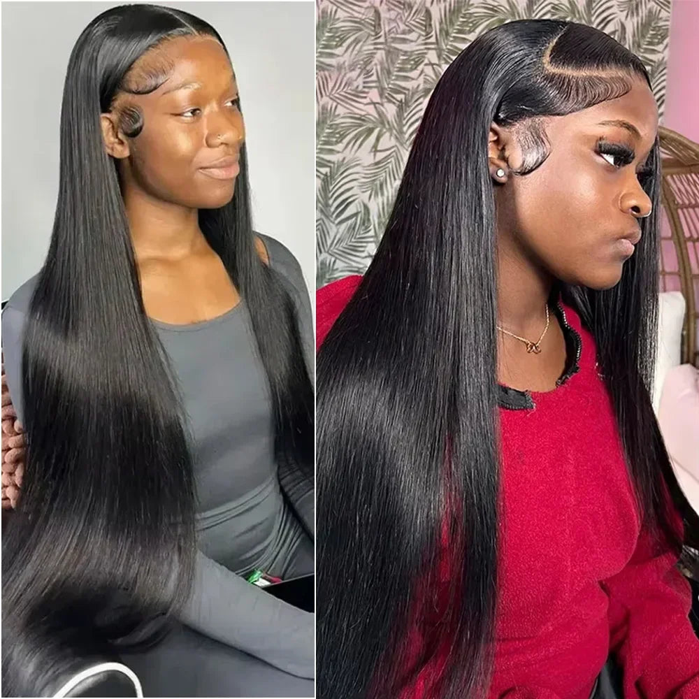 Brazilian 36 Inch Bone Straight Black 13x6 HD Lace Frontal Wigs 5x5 Glueless Lace Closure Ready To Wear Human Hair Wig 360 Full