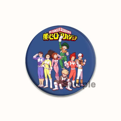 Round Anime Badge Midoriya Izuku Bakugou Katsuki Todoroki Shoto Ochaco Uraraka Cartoon Brooches Handmade Pins Accessorie Gifts