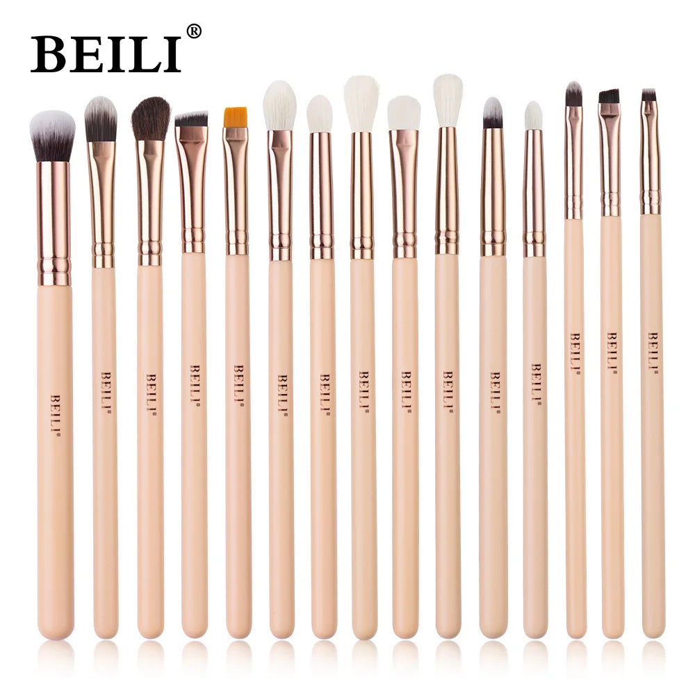 BEILI Pink Makeup Brushes High Quality Powder Foundation Blush Eyeshadow Make Up Brush Set  Natural Hair косметика