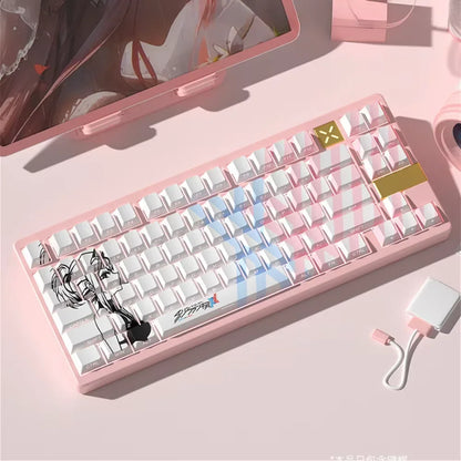 130 Key Side Engraved Transparent Cherry Key Cap Set PBT Simple Personality Key Cap for 60/64/84/98/108 Mechanical Keyboard