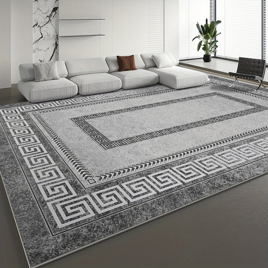 Luxury Velvet Area Rug 850g/sqm, Bohemian Floral Print, Non-Slip Backing, Machine Washable, Polyester 100%, for Living Room, Bedroom, Indoor Spaces, Vintage Persian Pattern, Ideal for High-Traffic Areas