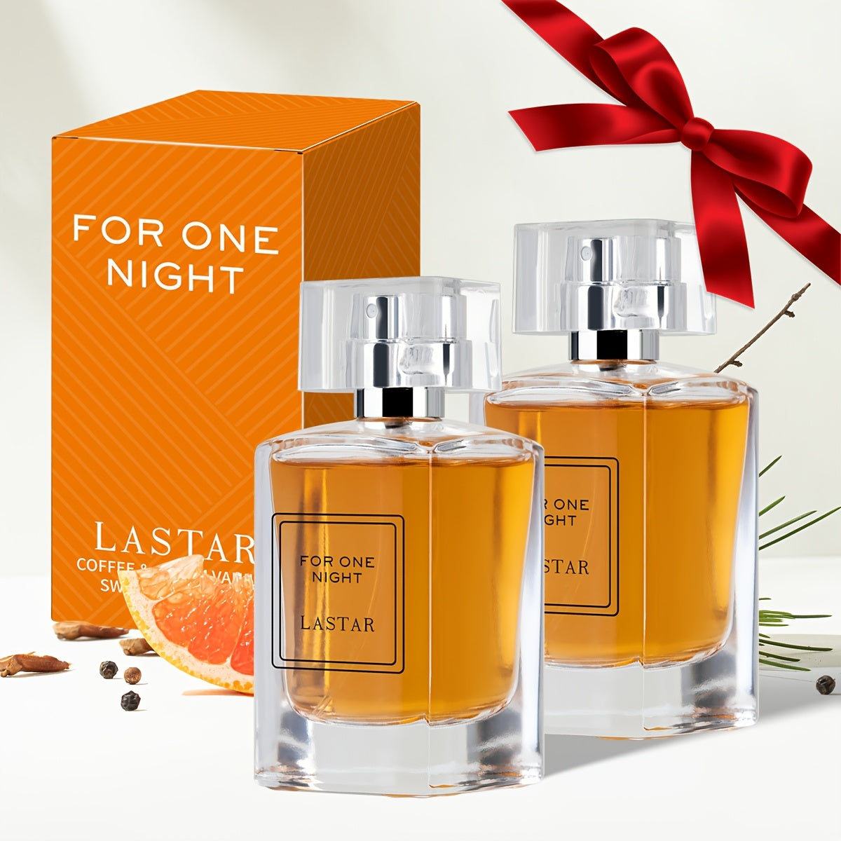 Two bottles of LASTAR Women's romantic fragrance perfume 50ml, woody fragrance, dynamic and sexy temptation, long-lasting fragrance, a must-have perfume for daily dates, a gift for partners, ideal for Christmas/parties/New Ye