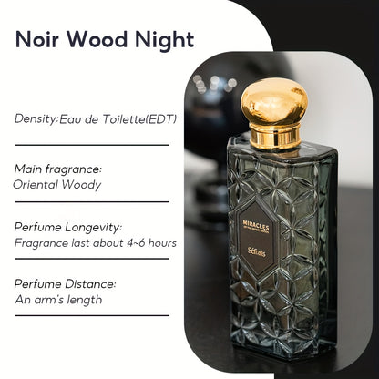 Séfralls NOIR WOOD NIGHTPERFOME WOODY FRAGRANCE 100ml/3.4fl.oz Scent Woody, Luxury Perfumes, Woody Fresh, Long Lasting, Fresh, Smooth, And Comforting Character, Signature Fragrance, GRACEFUL FRAGRANCE, Halloween Exclusive