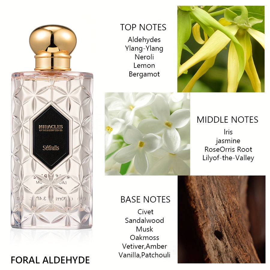 Séfralls ROSE MIRAGE PERFUME FLORAL FRAGRANCE 100ml/3.4fl.oz Luxury Perfumes, Long-Lasting Floral Rose Fragrance, Delicate And Fresh Floral Scent