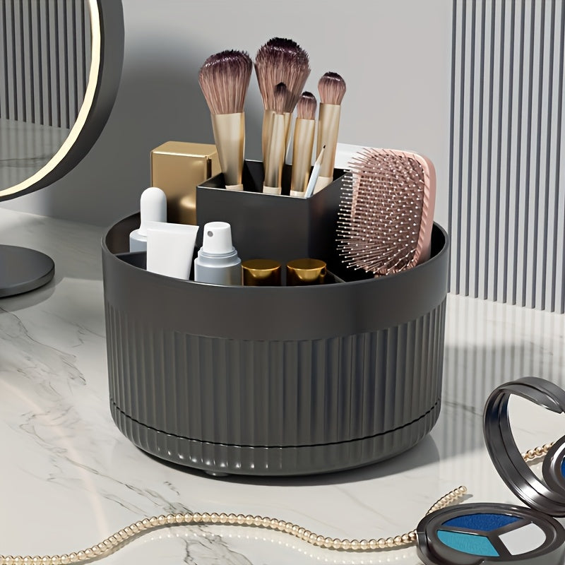 1pc of 360° Rotating Desktop Cosmetic Storage Box, Multifunctional Makeup Box, Skin Care Storage Box, Plastic Makeup Brush Storage Box, Suitable for Party Gifts, Holiday Gifts, Valentine'S Day Gifts, Happy Valentine'S Day