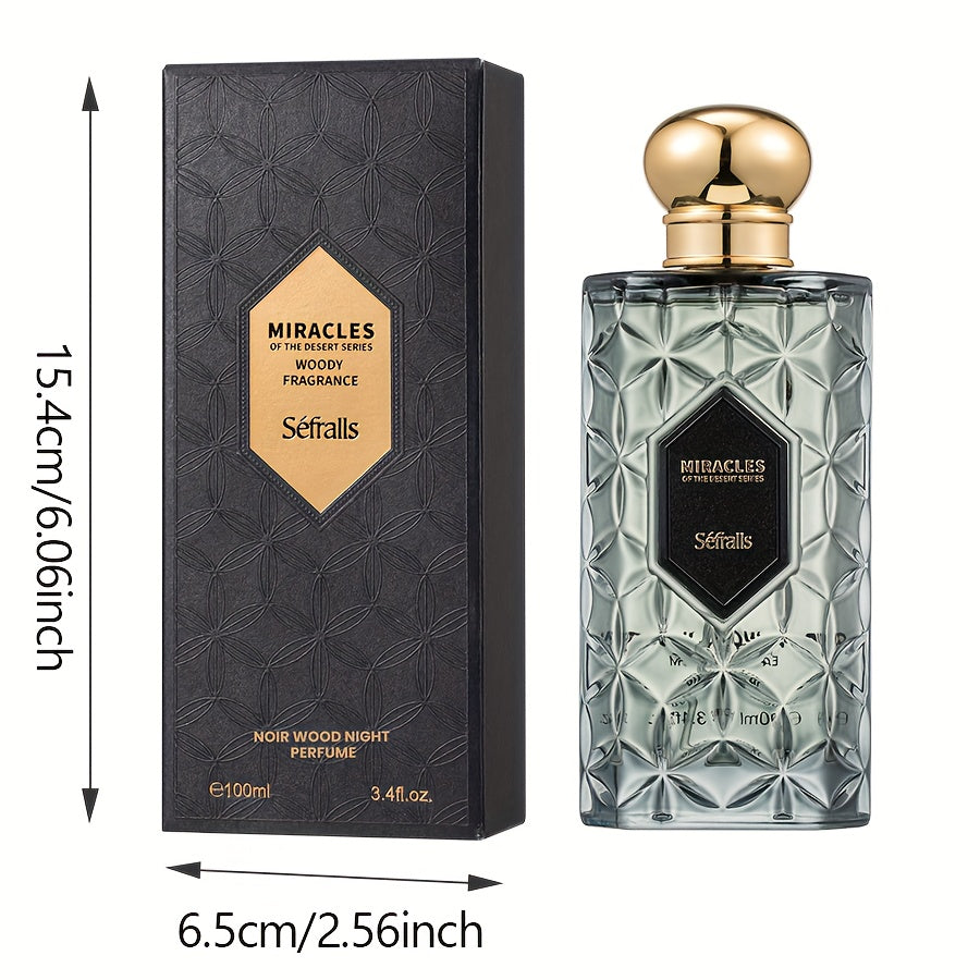 Séfralls NOIR WOOD NIGHTPERFOME WOODY FRAGRANCE 100ml/3.4fl.oz Scent Woody, Luxury Perfumes, Woody Fresh, Long Lasting, Fresh, Smooth, And Comforting Character, Signature Fragrance, GRACEFUL FRAGRANCE, Halloween Exclusive