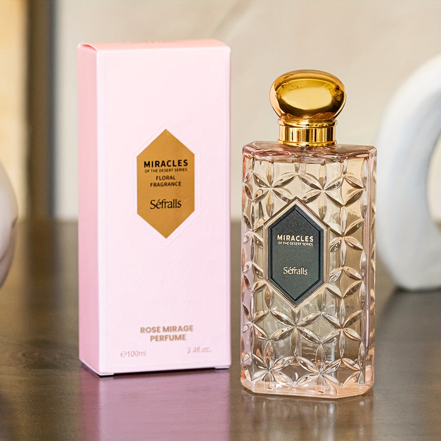 Séfralls ROSE MIRAGE PERFUME FLORAL FRAGRANCE 100ml/3.4fl.oz Luxury Perfumes, Long-Lasting Floral Rose Fragrance, Delicate And Fresh Floral Scent