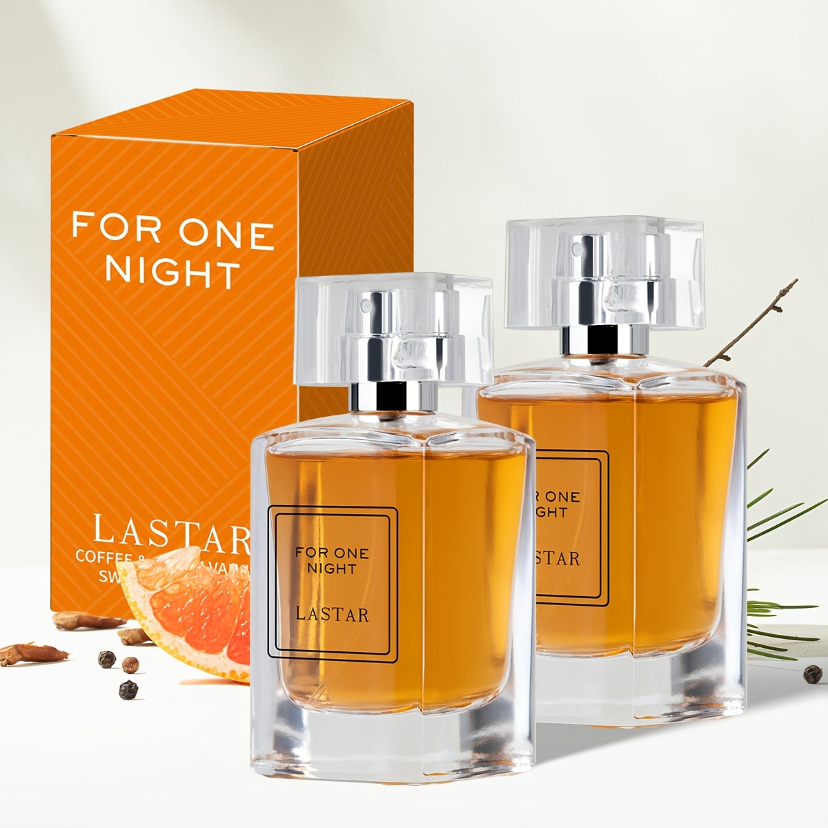 Two bottles of LASTAR Women's romantic fragrance perfume 50ml, woody fragrance, dynamic and sexy temptation, long-lasting fragrance, a must-have perfume for daily dates, a gift for partners, ideal for Christmas/parties/New Ye