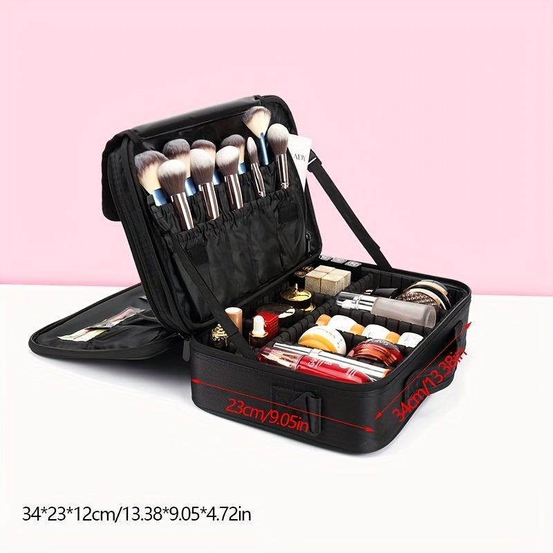 YIMUWN Wear-Resistant Nylon Cosmetic Case with Detachable Dividers, Hand Washable Makeup Organizer Box - Casual Style, No Print Design from Guangzhou - 1pc