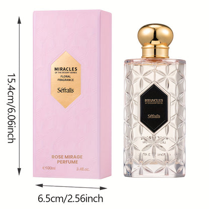 Séfralls ROSE MIRAGE PERFUME FLORAL FRAGRANCE 100ml/3.4fl.oz Luxury Perfumes, Long-Lasting Floral Rose Fragrance, Delicate And Fresh Floral Scent